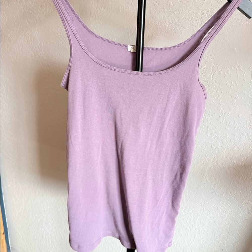 J.Crew Lavender Cotton Tank Top Size Medium Classic Scoop Neck